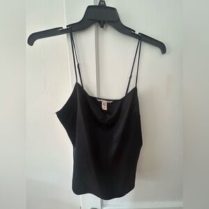 Victoria's Secret Black Satin Camisole Top Sz M